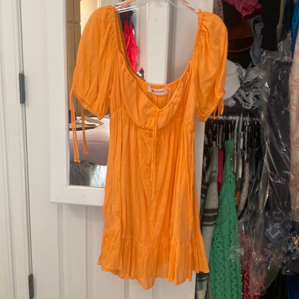 short orange sun dress